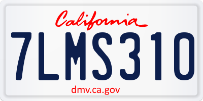 CA license plate 7LMS310