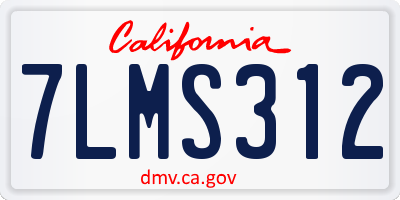 CA license plate 7LMS312