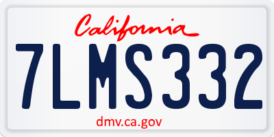 CA license plate 7LMS332