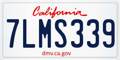 CA license plate 7LMS339