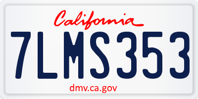 CA license plate 7LMS353