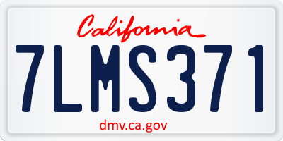 CA license plate 7LMS371