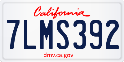 CA license plate 7LMS392