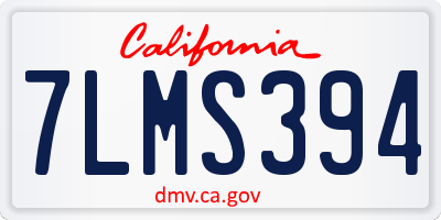 CA license plate 7LMS394