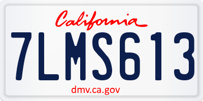 CA license plate 7LMS613