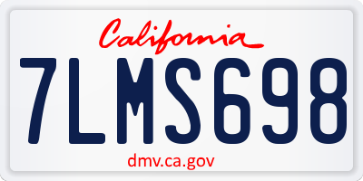 CA license plate 7LMS698