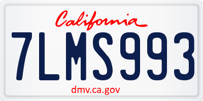 CA license plate 7LMS993