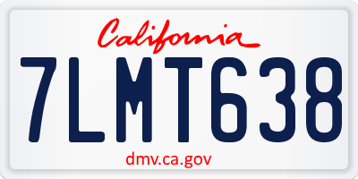 CA license plate 7LMT638