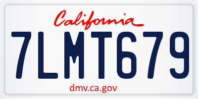 CA license plate 7LMT679