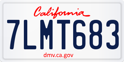 CA license plate 7LMT683