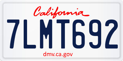 CA license plate 7LMT692