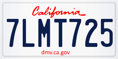 CA license plate 7LMT725