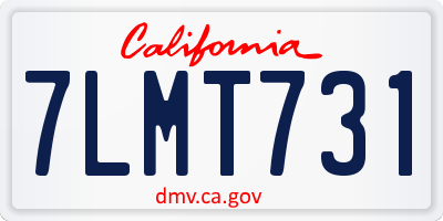 CA license plate 7LMT731
