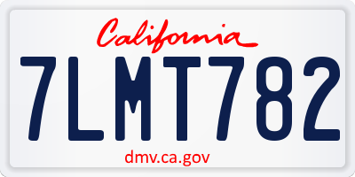 CA license plate 7LMT782