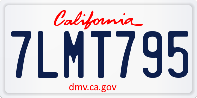 CA license plate 7LMT795