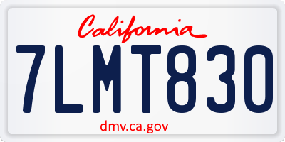 CA license plate 7LMT830