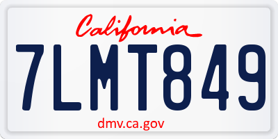 CA license plate 7LMT849