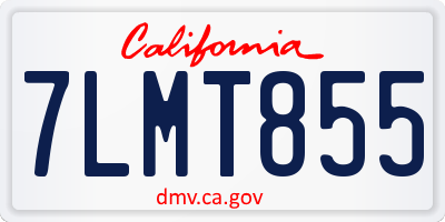CA license plate 7LMT855