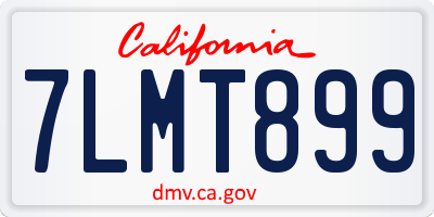 CA license plate 7LMT899
