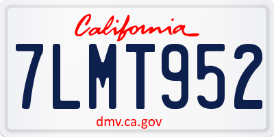 CA license plate 7LMT952
