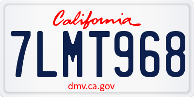 CA license plate 7LMT968
