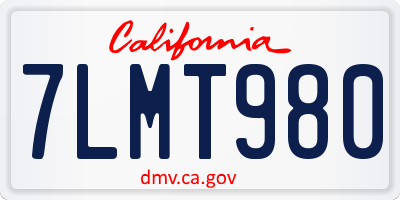 CA license plate 7LMT980