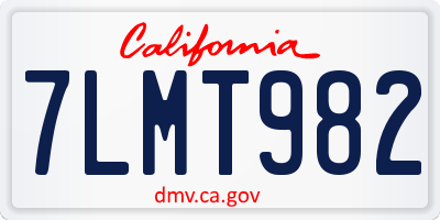 CA license plate 7LMT982