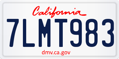 CA license plate 7LMT983