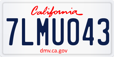 CA license plate 7LMU043
