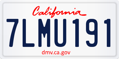 CA license plate 7LMU191