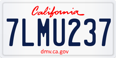 CA license plate 7LMU237