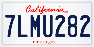 CA license plate 7LMU282