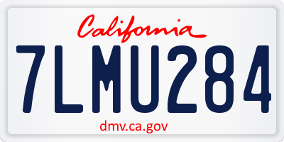CA license plate 7LMU284
