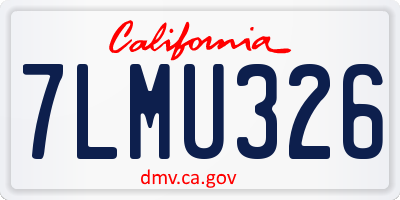 CA license plate 7LMU326