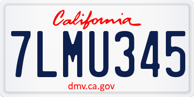 CA license plate 7LMU345