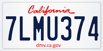 CA license plate 7LMU374