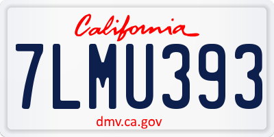 CA license plate 7LMU393