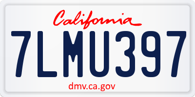 CA license plate 7LMU397