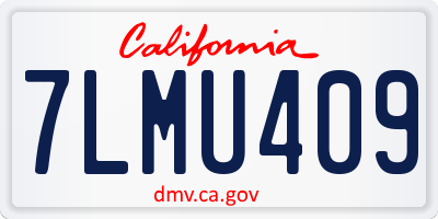 CA license plate 7LMU409