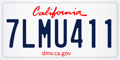 CA license plate 7LMU411