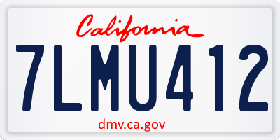 CA license plate 7LMU412