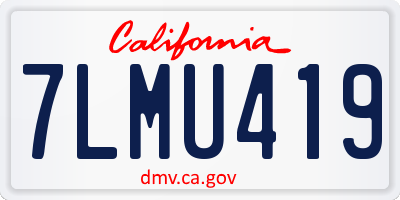 CA license plate 7LMU419