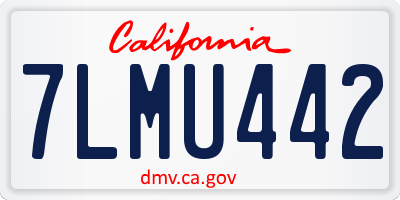 CA license plate 7LMU442