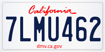 CA license plate 7LMU462