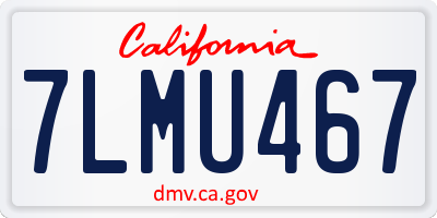 CA license plate 7LMU467