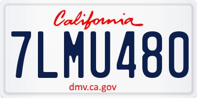 CA license plate 7LMU480
