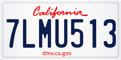 CA license plate 7LMU513