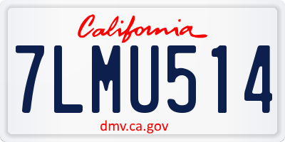 CA license plate 7LMU514