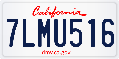 CA license plate 7LMU516
