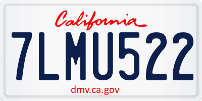 CA license plate 7LMU522